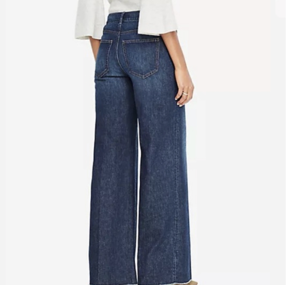 Ann Taylor Wide Leg Mid-Rise Jeans